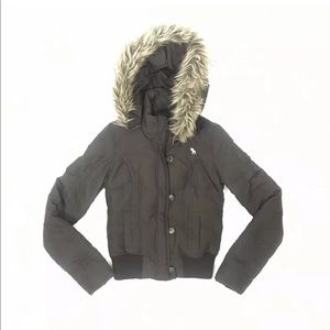 Abercrombie Girl Brown Faux Fur Parka